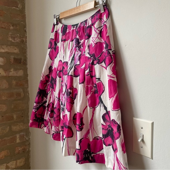 Lafayette 148 New York Pink Floral A-Line Skirt - Picture 5 of 6